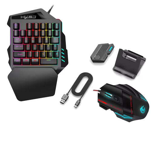 PUBG gaming keyboard och gamingmus med bluetooth converter