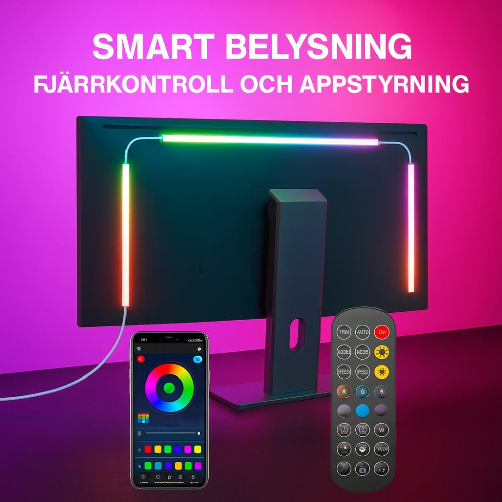 NEON LED Strip för PC-Skärmar